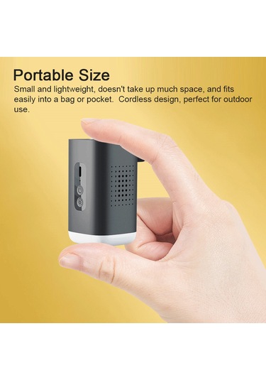 Samdoo Siyah Taşınabilir Elektrikli Hava Pompa, Inflasyon-deflasyon, 4 Uç, Kamp Lambası, 2400mah Li-poly Batarya, Abs, Dış Mekan Kullanıma Uygun