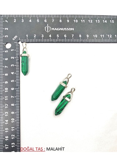 Malakit Piramit Doğal Taş Kolye Ucu Yeşil