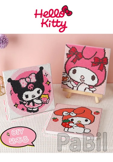 Dıy Kendin Yap Hello Kitty Kuromi Elmas Boyama Seti 15x15 - 2