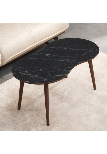 Vovvahome Moon 4lü Mdf Ahşap Zigon Sehpa Ve Orta Sehpa - Siyah