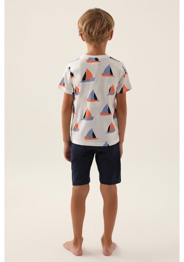 Rolypoly Boat Krem Erkek Çocuk Bermuda Takım 5274-42919 Krem