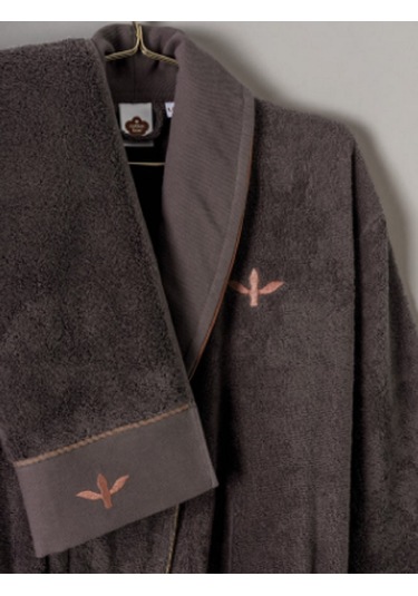 Cottonbox Puff Nakışlı Aile Bornoz Seti Molende Bej-antrasit L-xl Antrasit