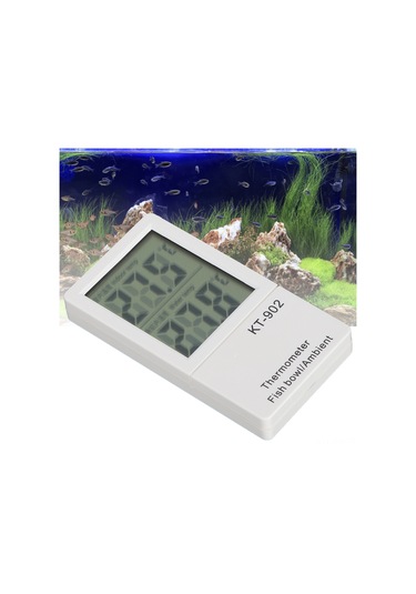 Moveevo Akvaryum Su Ve İç Mekan Sıcaklığı Ölçer, Dijital Lcd Ekranlı, Kablosuz, 1 C Doğruluk, Kaplumbağa Ve Balık Tankı Uygun, Pil İle Teslim Edilir
