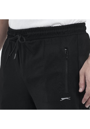 Slazenger ONLY IN Erkek Fermuar Cepli Siyah Eşofman Altı