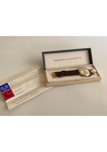GUB Glashütte 03758 Altın Kaplama Vintage Kurmalı Kol Saati 36 MM