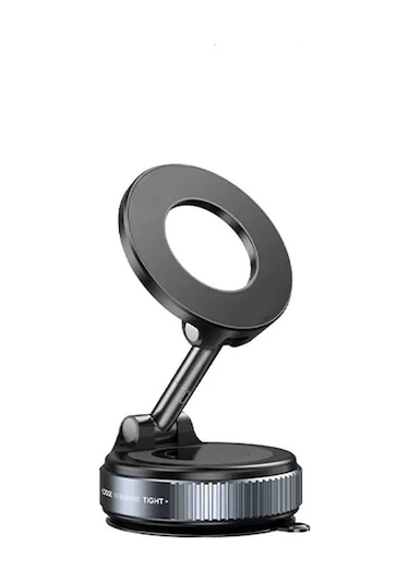 Kilifone - Telefon Tutucu K007 Pro 360 Derece Dönebilen Vakum Özellikli Magnetik Telefon Tutucu - Siyah - T36975 Siyah