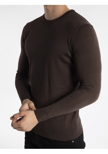 Trussardi Trussardı Erkek Kazak  TRRD003626 Kahverengi