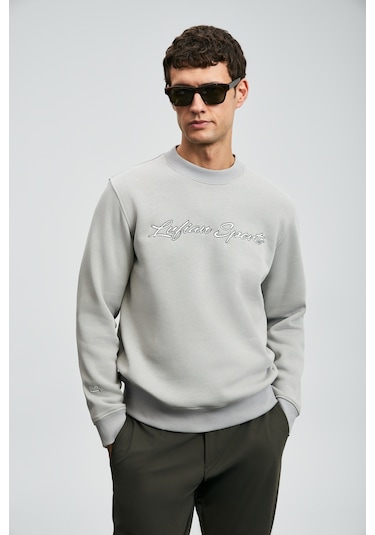 Lufian Loved Erkek Sweatshirt Açık Gri Açık Gri 112030170100180 Açık Gri