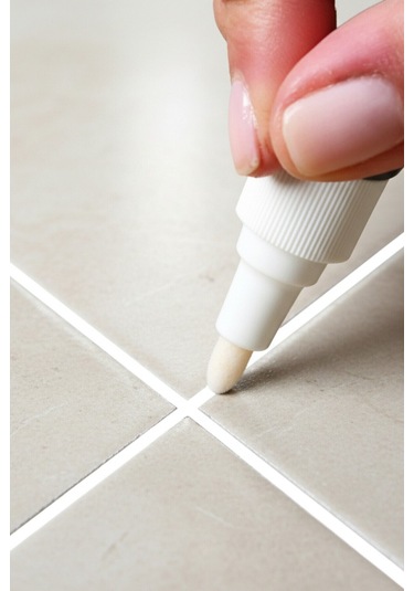 Derz Kalemi - Hızlı Kuruyan, Su Bazlı Beyaz Derz Yenileme Boyası 1 Adet