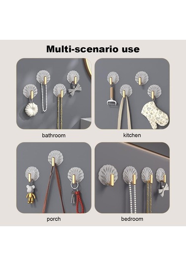 Kendinden Yapışkanlı Kabuk Kancaları, Asma Kancaları, Duvar Kancaları Parçaları Çok Renkli