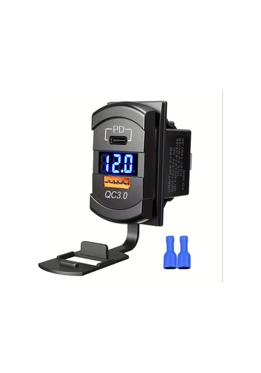 Bluray Terminal 12v/24v Usb Rocker Switch Soketi Kapaklı, Pd Ve Qc3.0 İle Birlikte Led Voltmetre Özelliklerine Sahip, Tekne, Rv Ve Motosikletler İçin Tasarlanmış Rocker Tipi Deniz Anahtar Panelleri, Pilsiz