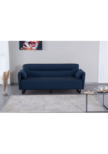 Kilim Mobilya Odin Üç Kişilik Yüksek Ayaklı Koltuk-kanepe Mavi