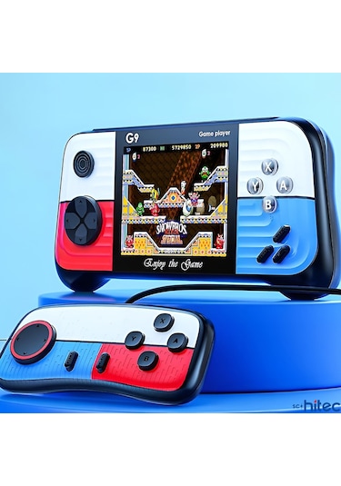 Schitec G9 Retro 3.0 İnç Tv Bağlanan 2.joystickli Oyun Konsolu Mavi 666 Klasik Oyunlar