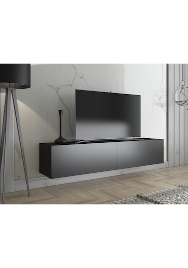 Wood'n Love Toprak 150 Cm Duvara Monte Tv Ünitesi - Siyah / Siyah