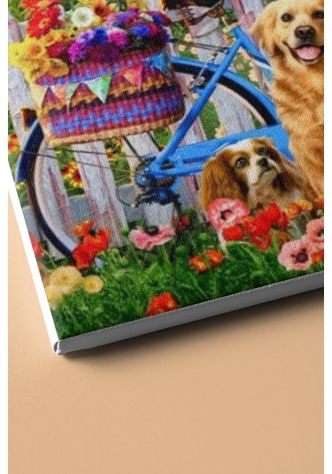 Webstyle Sevimli Köpekler Ve Bisiklet Sayılarla Boyama Seti Kasnaklı 40 X 50 Cm