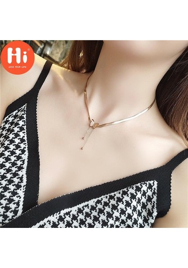 Altın Merhaba 316l Paslanmaz Çelik Moda Lüks Takı Mat 2 Katmanlı Kelebek Gerdanlık Charms Yılan Kemik Zincir Kolye Kolye Kadınlar Için