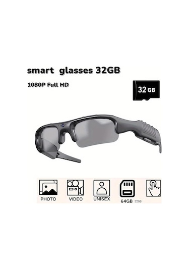 Honeybeeshop Siyah Hd Akıllı Gözlük 32gb Dahili Kamera Video Kayıt Outdoor Spor Bisiklet Gözlüğü