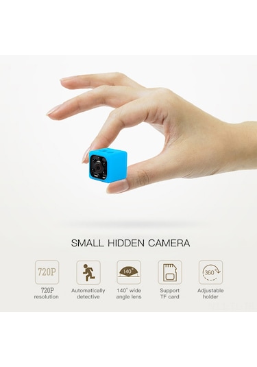 Hombey Mavi Mini Güneşsiz Kaydedici - 720p Hareket Algılama, Sürekli Kayıt, Dış Mekan Kamera Renk Seçenekli