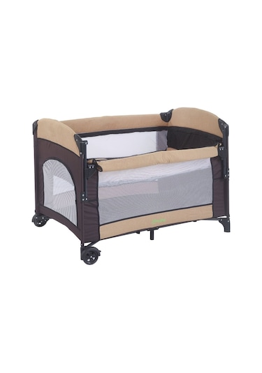 Mastic Anne Yanı Park Yatak Sallanır Oyun Parkı Cibinlikli Yatak Hediyeli 70x110 Cm Bej