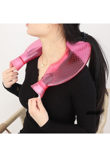 U-şekilli Pvc Sıcak Kompres Omuz Ve Boyun Patlamaya Dayanıklı Su Enjeksiyonlu Sıcak Su Torbası Mor + Mor Örme