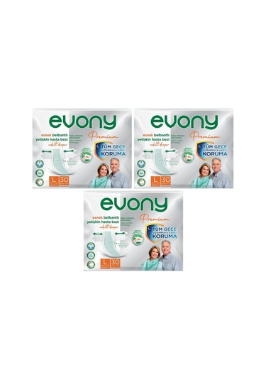 Evony Premium Belbantlı Büyük Large L Hasta Bezi 90 Adet