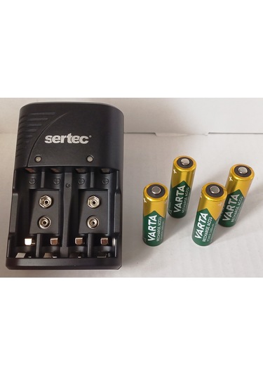 Varta 4 Adet Şarjlı 2100mah Aa Kalem Pil Promo Paket +sertec Stc-9v Aa-aaa Otomatik-hızlı Pil Şarj Cihazı