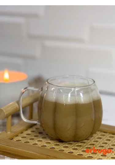 6 Adet Borosilikat Sunum Bardağı, Kahve Bardağı, Isı Dayanıklı Kulplu Meşrubat Bardağı 450 Ml Civelek Şeffaf