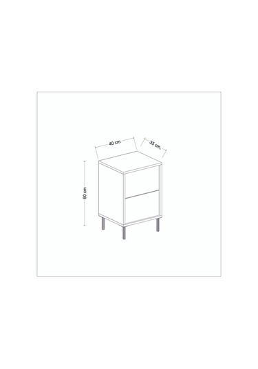 İmaj Komodin Traverten/gold - Beyaz Beyaz