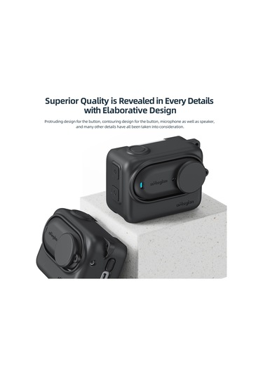 Youmex Insta360 Go 3s Kamera İçin Silikon Koruyucu Kılıf, Tüm Yönlü Koruma, Hızlı Çıkarma Tasarımı, Askı Ve Kayıp Engelleme İpi İle, Siyah