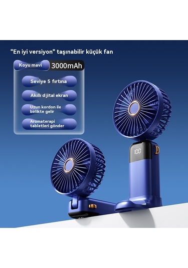 Elde Taşınabilir Şarj Edilebilir Sessiz Küçük Yelpaze-pembe