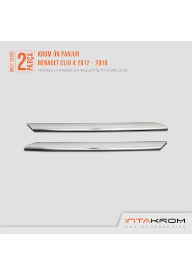 intakrom Renault Clio 4 Krom Ön Panjur 2 Parça - 2012-2018 - Hb - Sw