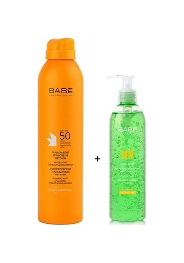 Babe Transparent Sunscreeen Spray SPF50 200 ML + Aloe Vera Jel 90 ML
