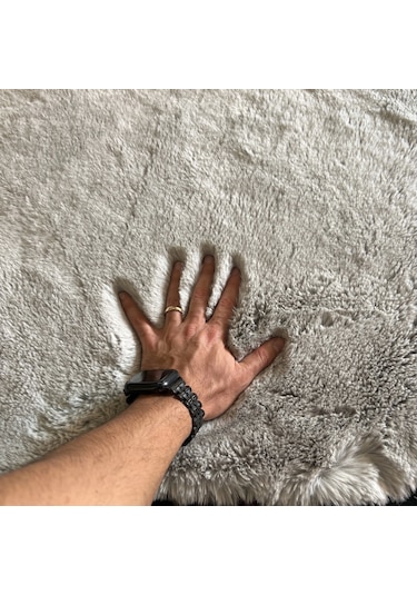 Hoom Rugs Rabbit Fur Cool Grey Dekoratif Suni Post