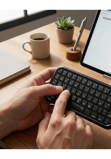 Taşınabilir Mini Bluetooth Klavye Şarjlı Kablosuz Klavye