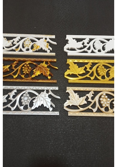 Beyaz Altın Duvar Ve Tavan Bordürü 10 Cm Eninde 100cm Uzunluğunda Dgk-14