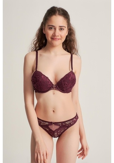 Le Jardin 5040 Cybele Brodeli Silikonlu Taşlı Push Up Sütyen Takı