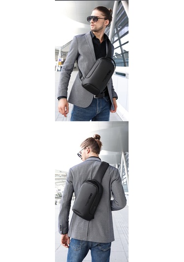 Yeni Gelen Erkek Göğüs Çantası Haberci Çantası Sırt Çantası Gri