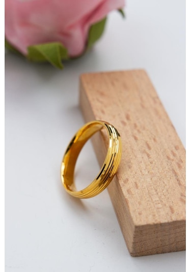 Latif Kuyumculuk 22 Ayar Altın Çizgi Bombeli Alyans Nişan Yüzüğü Lkyzk1528