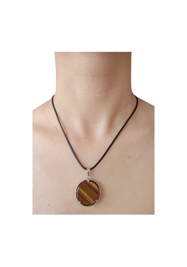 Kaplangözü Doğal Taşlı Hayat Ağacı Çelik Kolye - Kadın