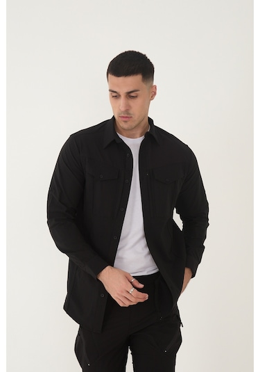 Camp Scoutland Camp387 Outdoor Tactical Rahat Ve Kullanışlı Su İticili Erkek Taktik Gömlek Siyah