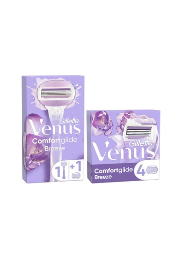 Gillette Venus Breeze Tıraş Paketi (Tıraş Makinesi + 4 Adet Tıraş