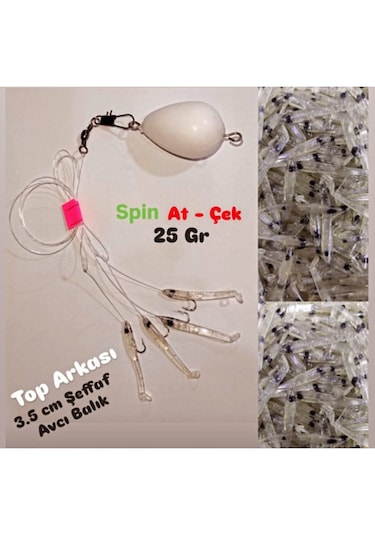 At-çek Spin Top Arkası 3,5 Cm 25 Gr Şeffaf Avcı Balık