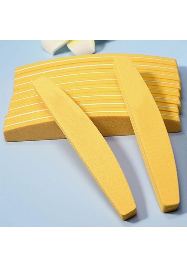 Koodmax Aşınmaya Dayanıklı 100/180 Kumlu Çift Taraflı Tırnak Törpüsü Yarım Ay Sarı