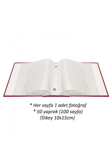 Albüm 10x15 Fotoğraf Albümü 50 Yaprak 100 Fotoğraf Kapasiteli Renklerde Ton Farkı Olabilir