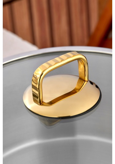 Cooker 22 Cm Bomonti Paslanmaz Çelik Gold Kulplu 4,3 Litre Derin Tencere Altın