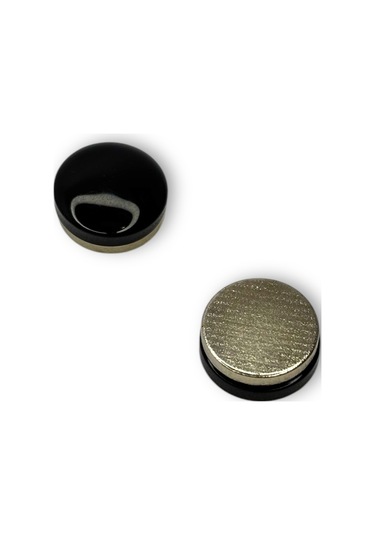 Eşarp Ve Şal Mıknatısı Parlak Siyah 2 Çift - Başörtü Tutucu Kadın Tesettür Aksesuar Mıknatıs Siyah 2li