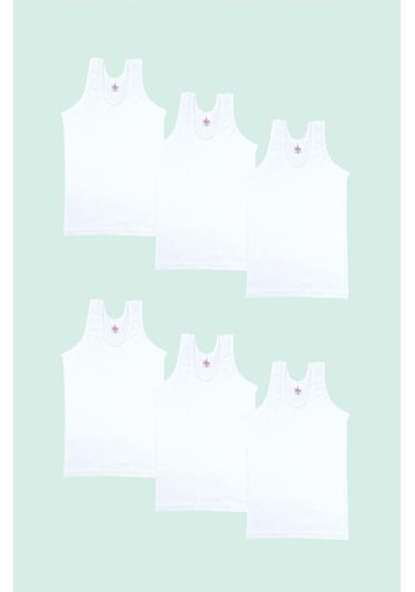 Ceylanoğlu 6'lı Ribana Erkek Çocuk Atlet-328 Beyaz