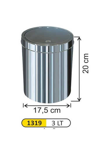 Paslanmaz Döner Kapaklı Dokunmatik Çöp Kovası 3 Litre