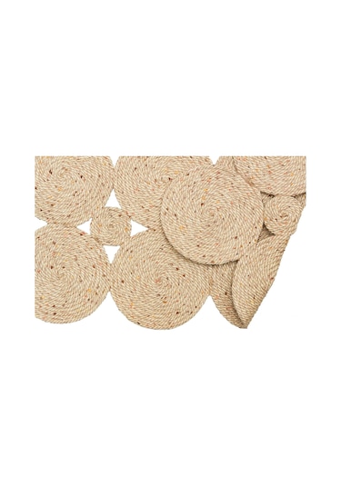 Patna Ptn 01 Natural Jüt Hasır Görünümlü Hav Toz Vermez Dekoratif Örgü Halı