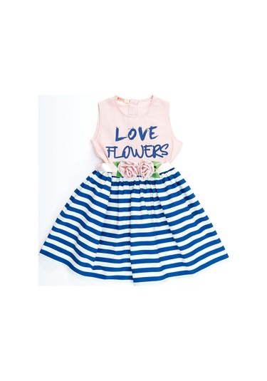 Denokids Mshb&g Çiçekli Kız Çocuk Abiye Elbise Pembe
